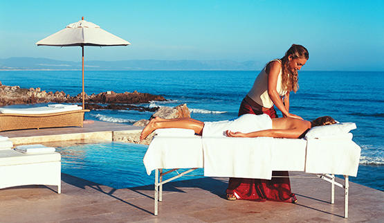 Hermanus Hotels Birkenhead House massage on beach.